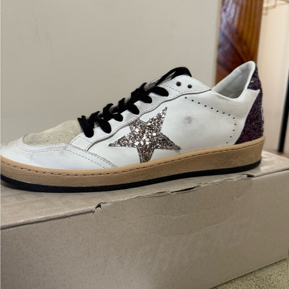 Golden Goose White Sneakers with glitter Star - Picture 6 of 9